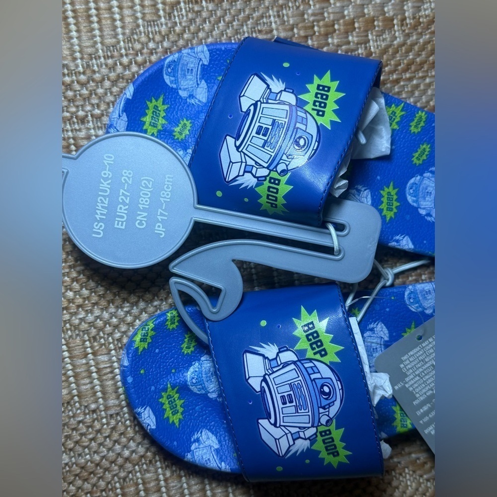 Disney Star Wars R2-D2 Slides/Sandals for Kids,Boys Size US 11-12,NWT - Picture 5 of 9